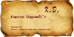 Kapros Dagomér névjegykártya